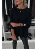 2024 Autumn Women's Solid Color Round Neck Mid-Sleeve Knitted Casual Top