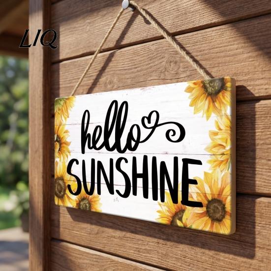 Coastal Style Terrace Decor Summer Wood Sign for Front Door, Tropical Beach Hanging Welcome High Density Board Sign, Rustic Wooden Door Hanger