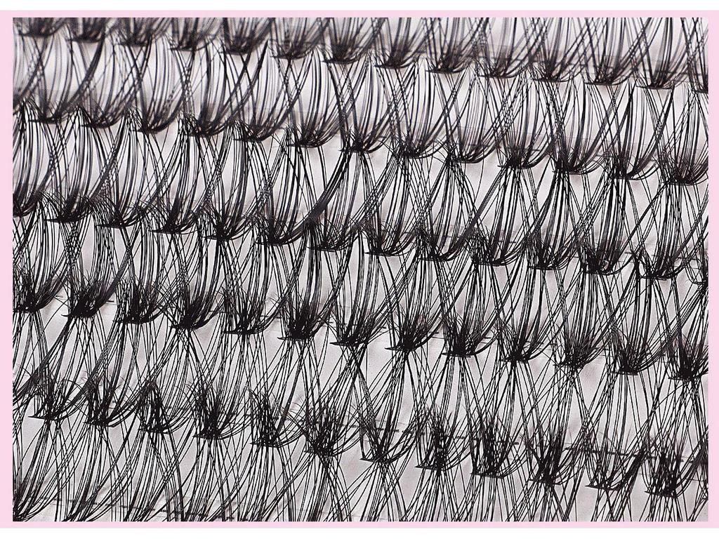 DIY Cross-Border 10D/30D/60D Kluster Ögonfransar Bok: Naturliga, Böjda, D-kurva Segment, Tjocka Lösögonfransar.