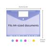 6pcs Colorful Plastic Binder Folders A4 Clear Punched Pockets Snap Closure 11 Holes Label Loose-Leaf School