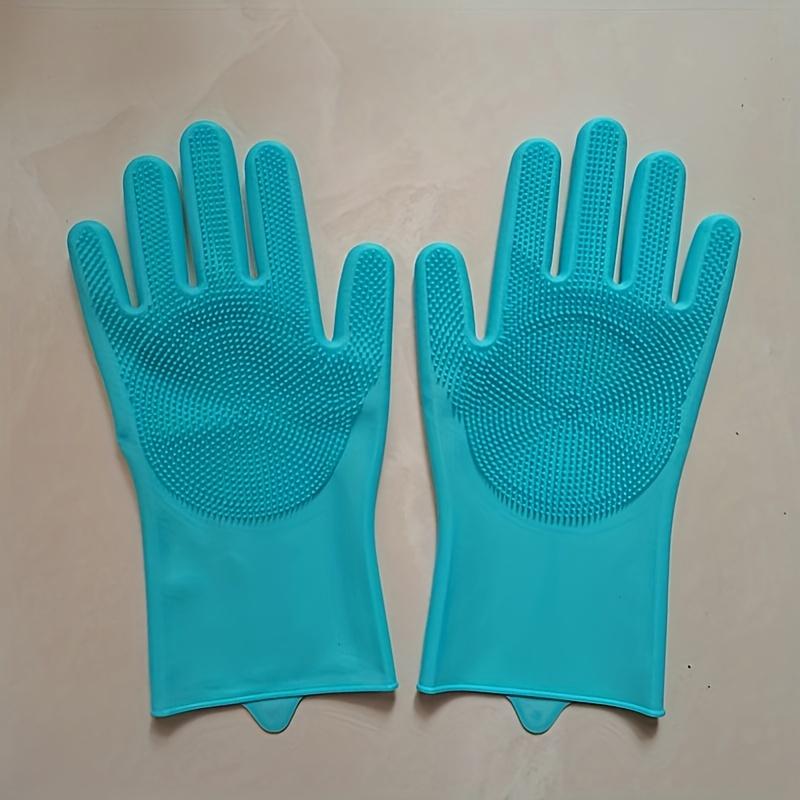 1 пара кухонных силиконовых перчаток для мытья посуды — фото 7