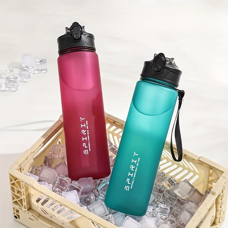 750ML Leak-Proof Sports Water Bottle with Straw and Carrying Loop BPA-Free Portable Mug with Seal Lid for Fitness Camping
