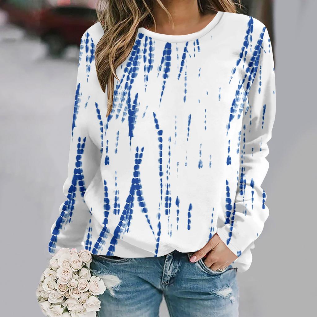 2025  Plus size autumn and winter new fashion round neck long sleeve printed elegant casual loose hoodie