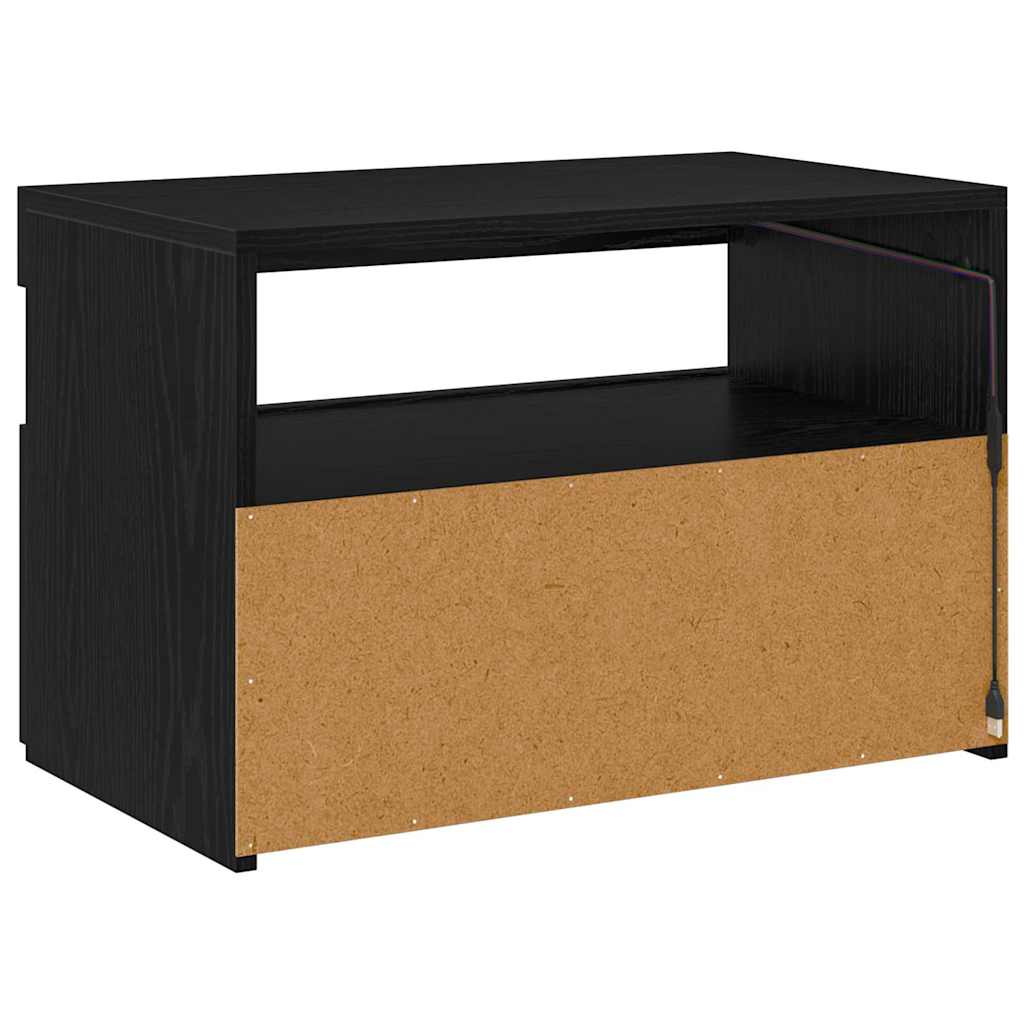 Mobile TV effetto Rovere Nero 60 x 35 x 40 cm Legno Ingegnerizzato