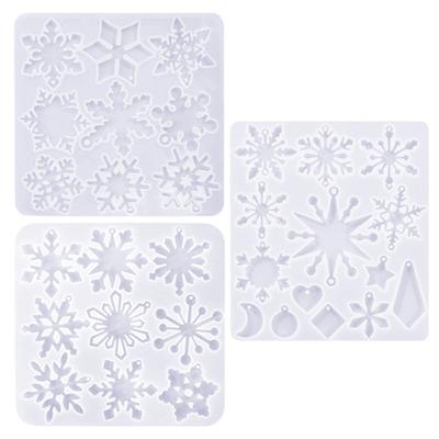 Weihnachtsohrringform, Epoxidharz-Silikonformen, DIYs, Schneeflocken-Anhänger, Ohrringform, Schlüsselanhänger, Epoxidharz, Schmuckwerkzeug