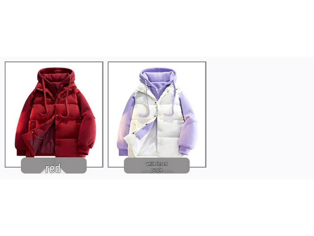 Men's Faux Two-Piece Hooded Puffer Jacket - Thick, Warm, Loose Fit