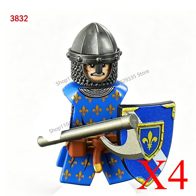MOC Mittelalterliche Bausteine Zubehör Burgen Gotische Ritter Drache Löwe Krieger Pferd Helme Schilde Rüstungen Äxte Steine Spielzeug