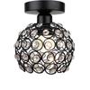Metal Dual Ring Crystal Flush Mount Ceiling Lamp Light, Dual Ring Black Color