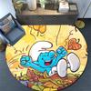 The Smurfs,Round Area Rug,Carpet Rug for Living Room Bedroom Sofa Playroom Decor,Non-slip Floor Mat