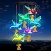 Cute Solar Wind Chime Hanging Colorful Gradient Hanging Solar Lights Auto on/Off Landscape Lamp Solar Butterfly Light Courtyard