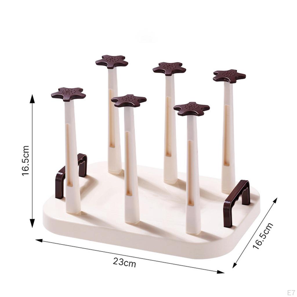 Bottle Rack Coffee Mug Water Cup Double Handles Multipurpose Drainer Stand for
