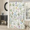 Vintage Floral Shower Curtain Retro Boho Floral Green Plant Bathroom Shower Curtain Flower Waterproof Fabric Bathtub Curtain