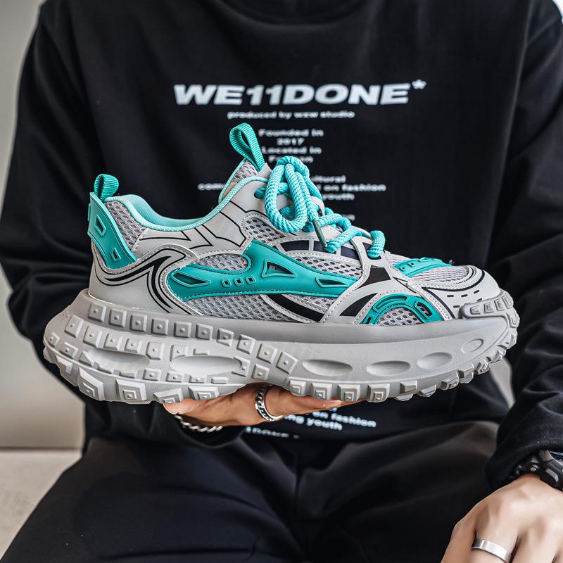

Fashion Men s Sports Casual Shoes 2025 Summer New Mesh Breathable Fashion Trend Shoes Comfortable Versatile Thick Soled Chunky sneakers 39 синий