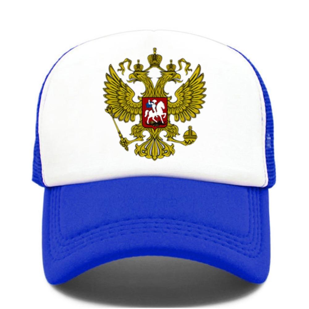 Double-Headed Eagle Print Mesh Baseball Cap Russia National Emblem Breathable Peaked Cap Adjustable Snapback Hats