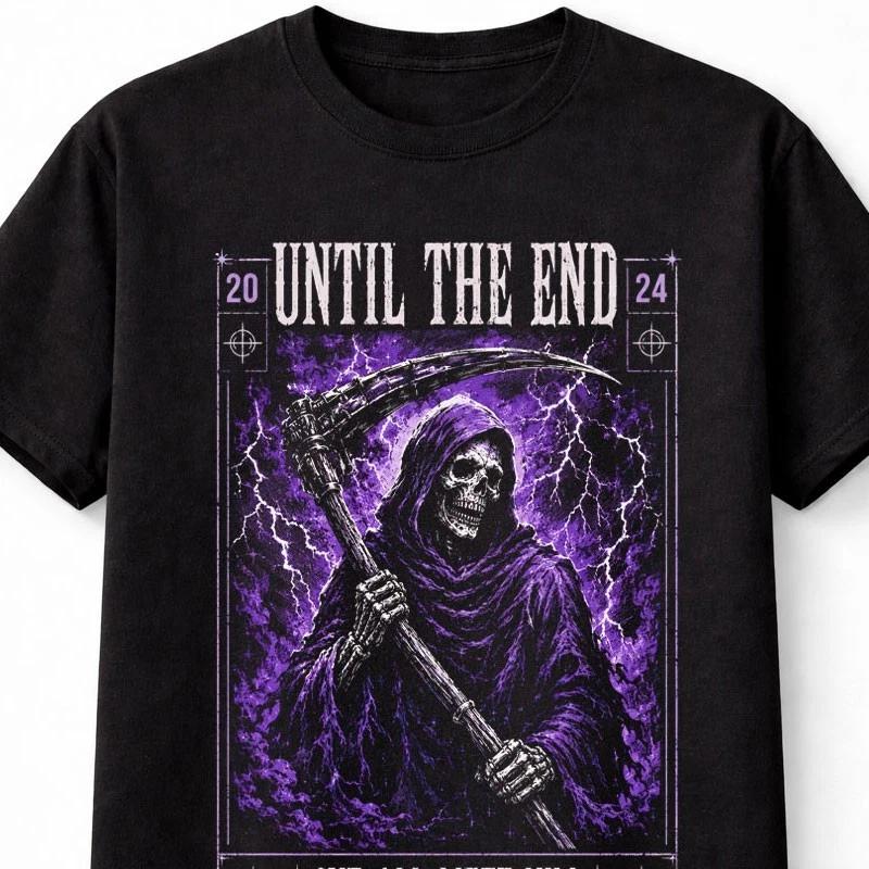 Grim Reaper Skull Death Scythe Gothic Horror Graphic Unisex TShirt S