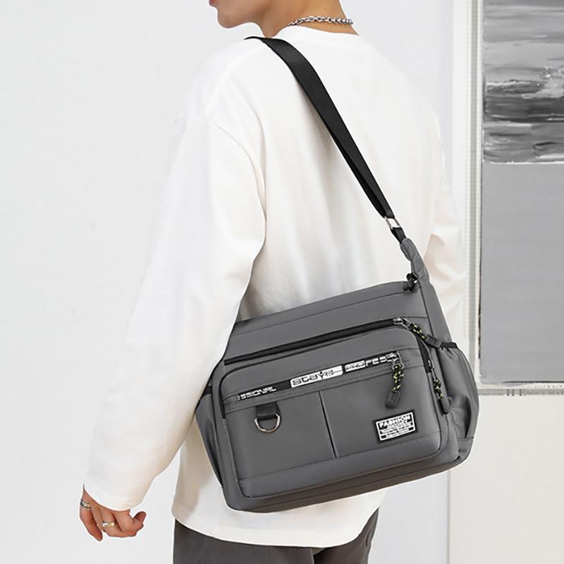 Design Oxford Shoulder Bag Large Capacity Men's Casual Multi-layer Pocket Single Shoulder Crossbody Messenger Bag