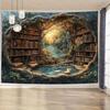 3D Magic Forest Bookshelf Tapestries Wall Hanging-Gorgeous Wall Art Tapestries for Living Room Office and Home Decor Tapestry