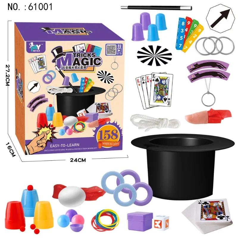 Kinder Zaubervorführung Requisiten Set Anfänger Zaubertricks Set Kinder Pädagogisch Interaktives Spielzeug Close-up Magie Spielkarten