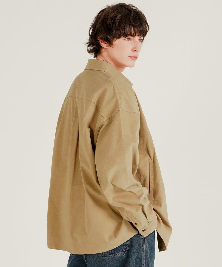 WV PROJECT Duff Oversized Peach Cotton Shirt Beige Mjls7774