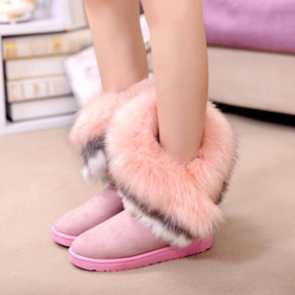 36-42 large size winter new thermal women's shoes women's boots flat heel platform women's boots short boots fluffy snow boots women's shoes