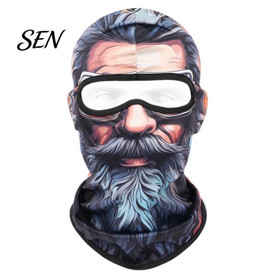 Head Protection Face Mask Funny Old Man Ski Mask, Full Neck Coverage Balaclava, Quick Drying Windproof Cover for Outdoor Cycling Sports Shield