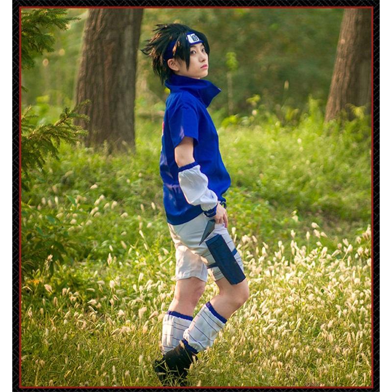 Naruto Shippuden Uchiha Sasuke Cosplay Kostým - Verze pro Mladé Dospělé (Sada oblečení pro 1. generaci)