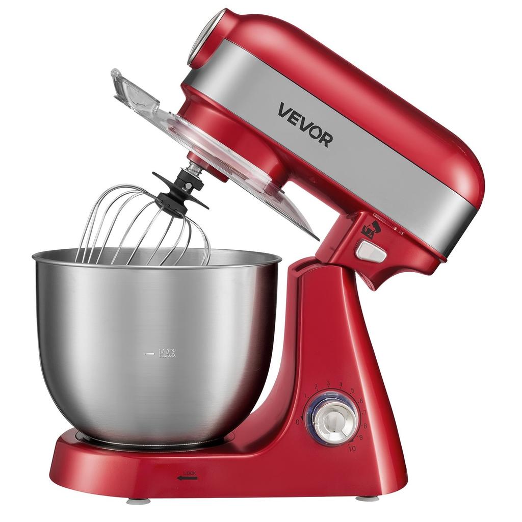 5L Tilt Head Stand Mixer 1000W Electric Dough Mixer, 10 Speeds Food Kitchen Mixer with Stainless Steel Bowl, Splash Guard, Dough Hook, Whisk, Beater,