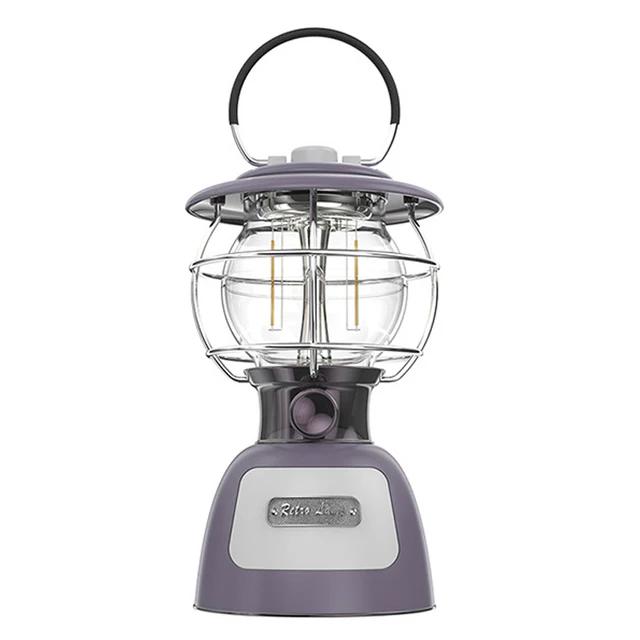 Outdoor New Retro Camping Lamp Multifunctional Camping Lamp Outdoor Rechargeable Portable Lantern Tent Lamp Wholesale Rotary Swi