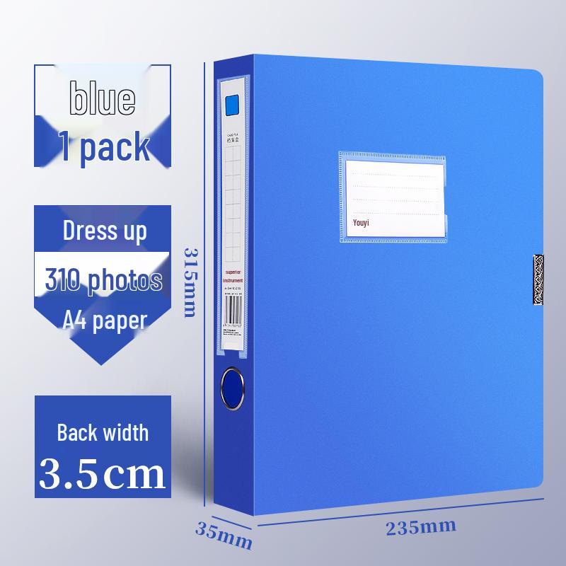 Blue A4 File Storage Box for Office and Personnel Records, 35mm Vouchers, and Construction Documents