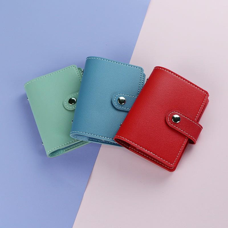 26 Card Slots PU Leather Color Card Holder