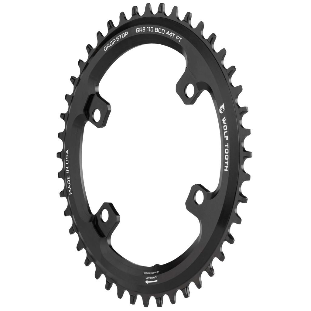 Wolf Tooth 110 BCD Aero Chainrings for GRX ST Round 52T 4-Bolt Cranks, Drop-Stop (1 Chainring)