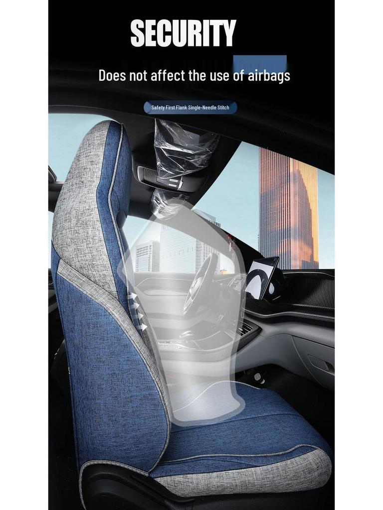 BYD QinPLUS Linen Car Seat Cushion, Full Surround, Four Seasons, for Qinplusdmi/ev.
