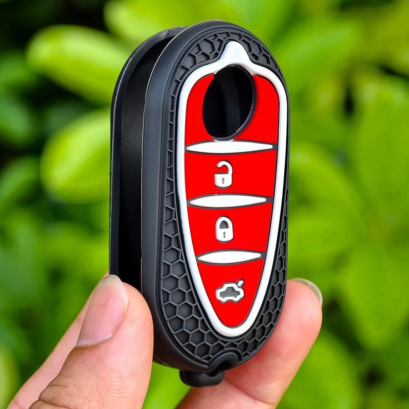 New Silicone Key Cover Holder Keychain For Alfa Romeo Giulietta Myth Junior 4C Romeo Mito Myth 159 GTO GTA Car Accessories