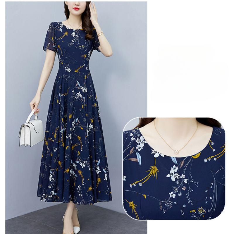White Floral Chiffon Bodycon Office Lady Dress Summer Elegant Casual Prom Long Dresses 2025 Women Vintage Party Evening Dress