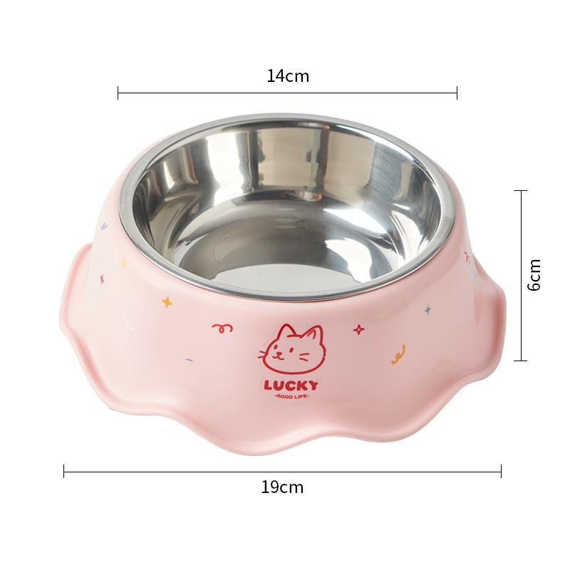 High-Leg Stainless Steel Cat Bowl - Anti-Tip, Neck Protection, Macaron Colors for Cats & Kittens