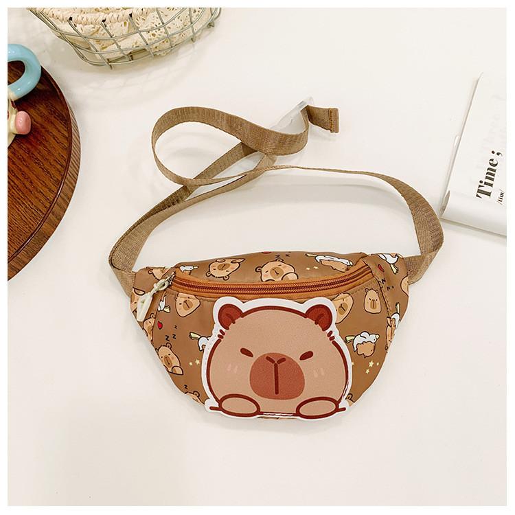 Crossbody Printed Capybara Chest Bag Children Cartoon Outdoor Leisure Waist Pack