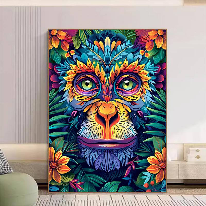 5d DIY Diamond Painting Cross Stitch Abstract Monkey Diamond Embroidery Mosaic Full Round Drill Home Decor Arts
