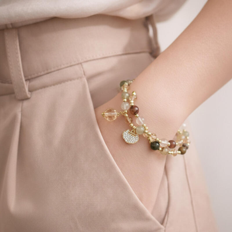 Kristallpärlhänge Ädelstensarmband