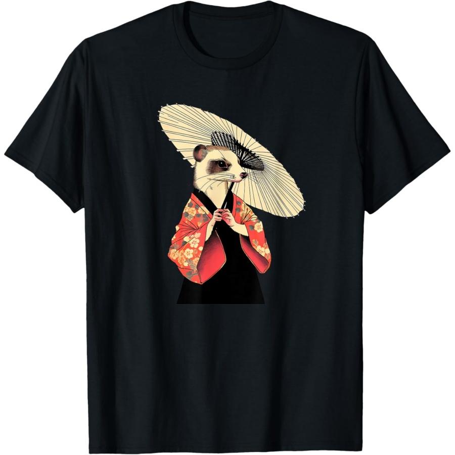 Феррет Гейша Смешной Питомец Кимоно Футболка S