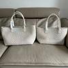 Handmade Leather Woven Bag Large Capacity Tote Mother Bag Vegetable Basket Design Shoulder Bag Tide