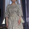 2024 Retro Print Women's Summer Dress - Elegant Round Neck Casual Style