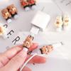 2Pcs Charger Cable Winder Protector White Bear Cartoon Saver Data Line Protective Case Earphone Cord Sleeve Cover Wire Organizer