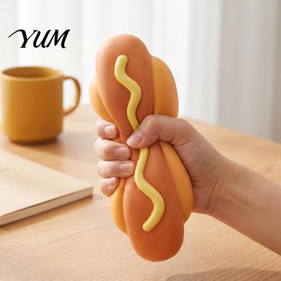 Realistic Food Shaped Squeeze Toy Giant Hot Dog Toy, 8.3" Slow Rising Unique Stress Reliever for Colleagues Soft Ball, Funny Sensory Fidget