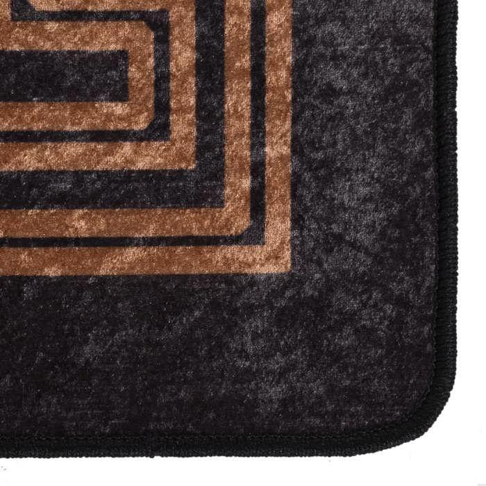 VidaXL Tapis lavable noir et doré 400x300 cm antidérapant 136629