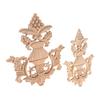 1PC Wood Appliques Onlays Center Wooden Carved Decal Unpainted Decorative Carving for Door Wall Cabinet Bed Sofa DIY Furniture