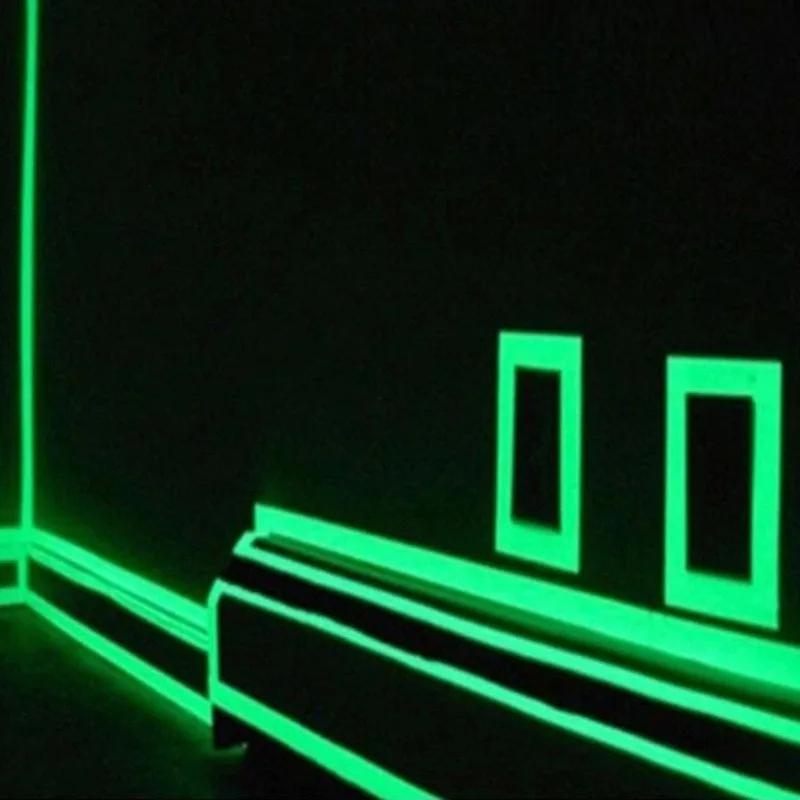 1Pc Luminous tape fluorescent tape warning floor light storage stairs anti-slip reflective luminous tape
