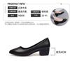 Comfortable standing for a long time without tiring feet etiquette work shoes women's black professional hotel work shoes interview thick heel leath