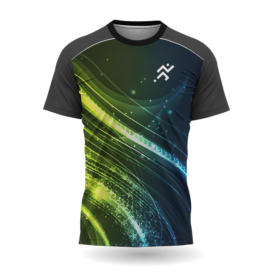 Tricou pentru bărbați Sport în aer liber Tricouri pentru alergare amuzant cu imprimeu în gradient, cu uscare rapidă, top cu mânecă scurtă, ocazional de vară, cu decolteu în formă de tricou.