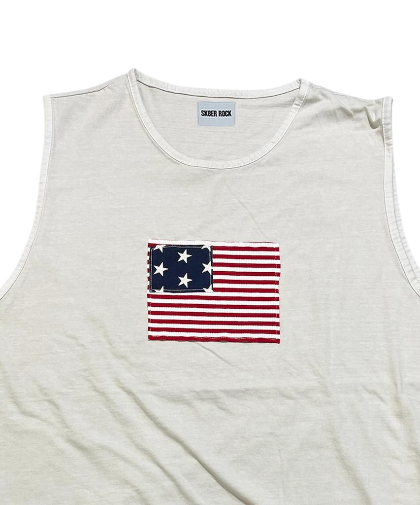 SK8ER ROCK Stars & Stripes Pigment Sleeveless ((Light Oat))