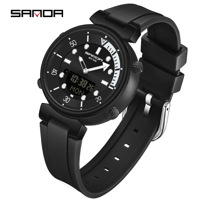 Sanda Youth Luminous Multi-Functional Waterproof Wristwatch
